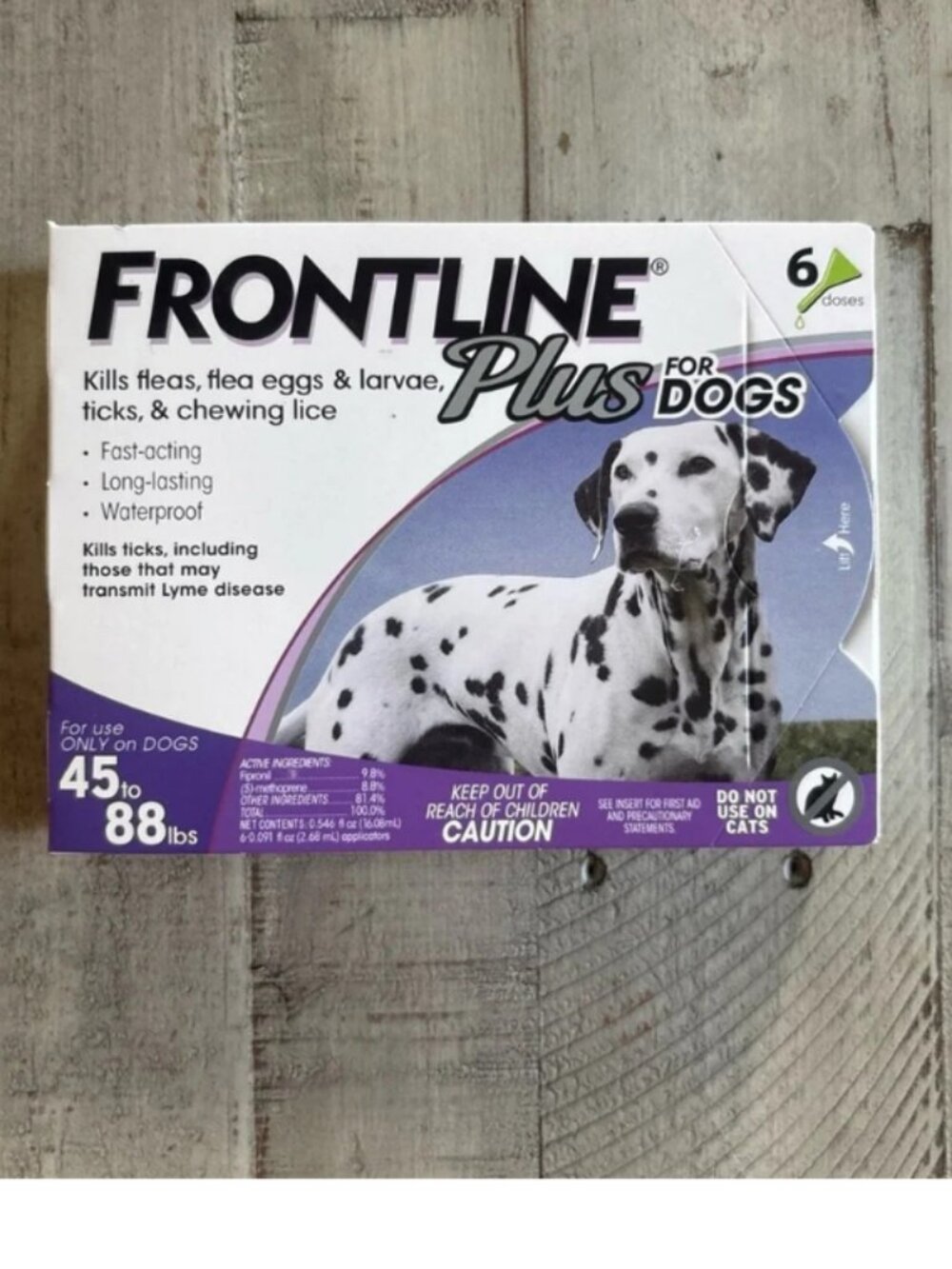 Frontline Plus for Dogs 45–88 lbs 6 Doses Flea & Tick Treatment